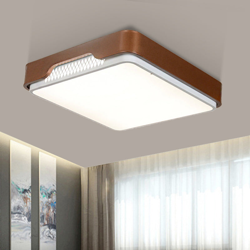 Acrylique Brûlure rectangulaire Fixture Lumière moderne 20,5 "/36,5" /45 "Flushmount" Wide Brown à Warm / White Light