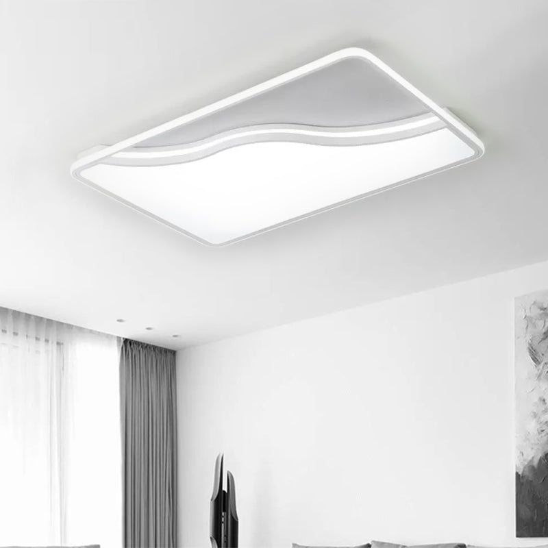 Zwart/wit rechthoekig/vierkant plafondlicht eenvoudige acryl 16 "/19.5" /35.5 " W LED plafond licht fixture voor slaapkamer in warm/wit