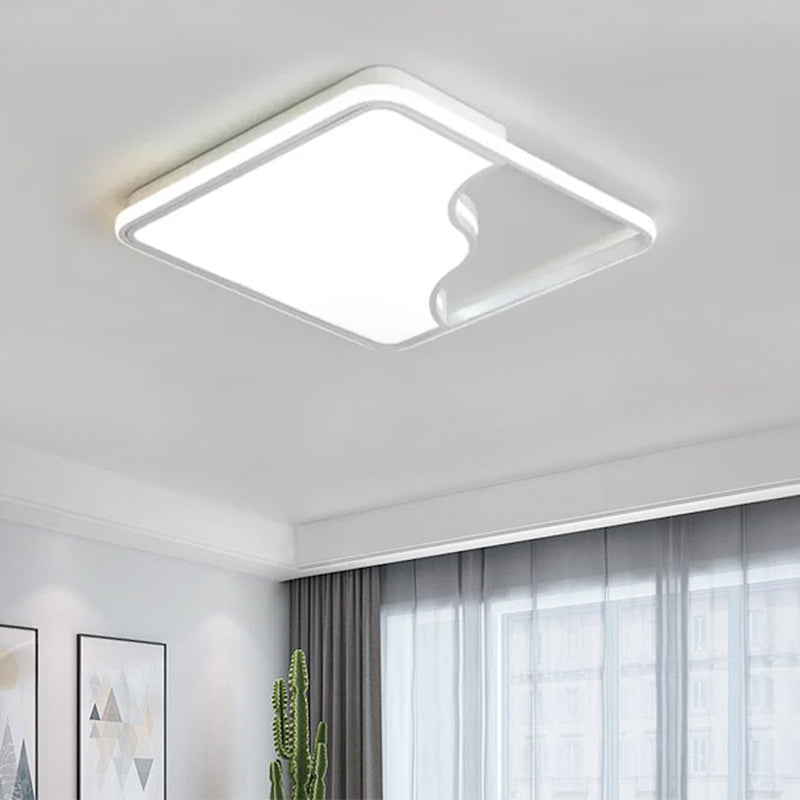 Zwart/wit rechthoekig/vierkant plafondlicht eenvoudige acryl 16 "/19.5" /35.5 " W LED plafond licht fixture voor slaapkamer in warm/wit