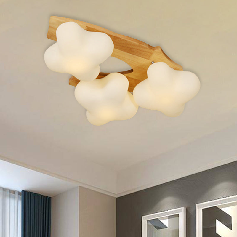 Lampada a soffitto a fiore di fiore di plumio foyer blosced vetro creativo beige e soffitto a led bianco luce