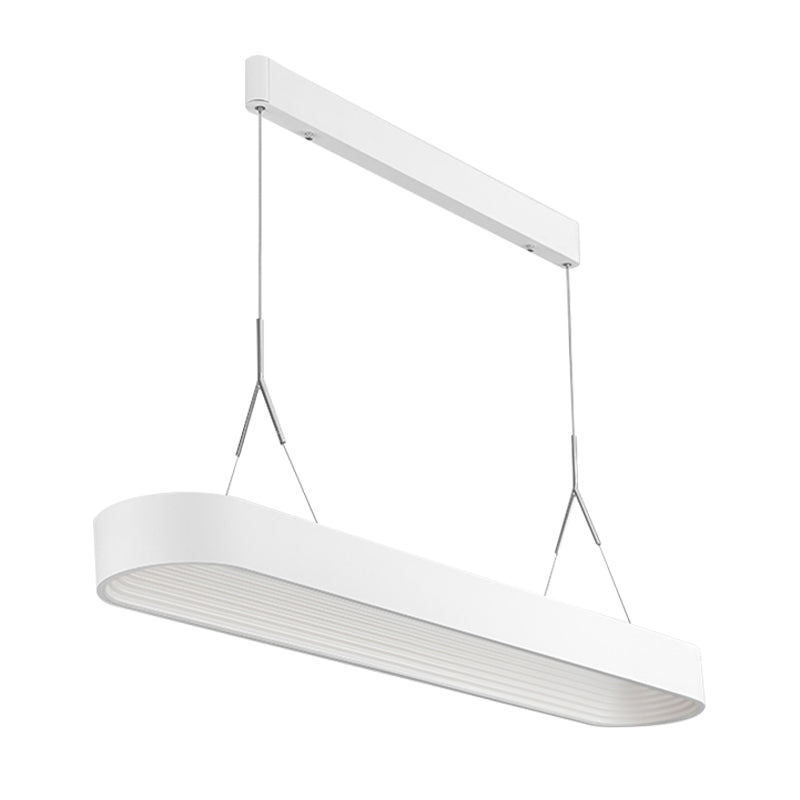 Luminaire pendant elliptique nordique métal métal blanc / gris plafonnier plafond pour salle à manger, 33,5 "/ 47" de large