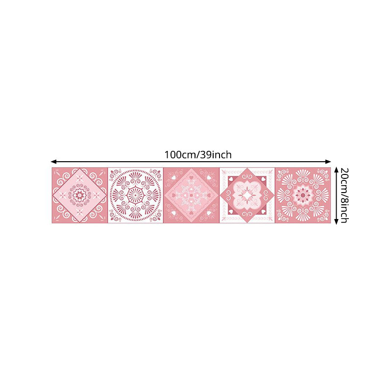 Pink Tiles Wallpaper Panels Geometric Bohemia Peel and Paste Wall Decor for Home