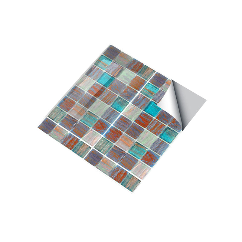 Self-Sticking Modern Mosaics Wallpapers Multicolored Faux Marble Tiles Wall Art for Kitchen