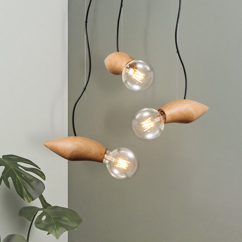 Bruine kale lamp plafond hanger traditioneel houten 1 bol restaurant hangende lamp armatuur