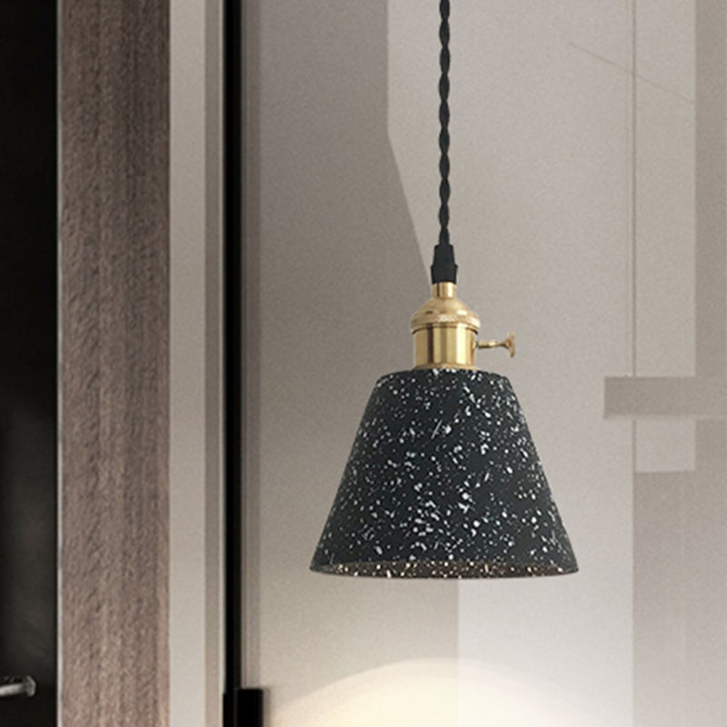 Zwart taps toelopend plafondophanging lamp Industrial Cement 1-kop woonkamer hanglamp lamp