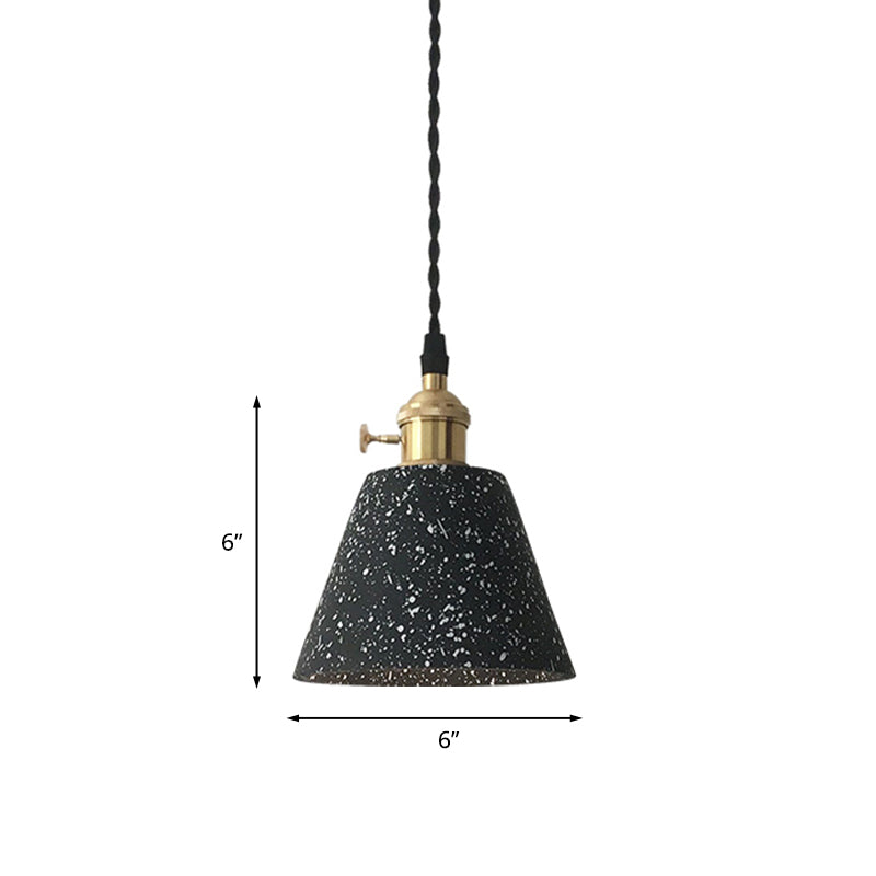 Zwart taps toelopend plafondophanging lamp Industrial Cement 1-kop woonkamer hanglamp lamp