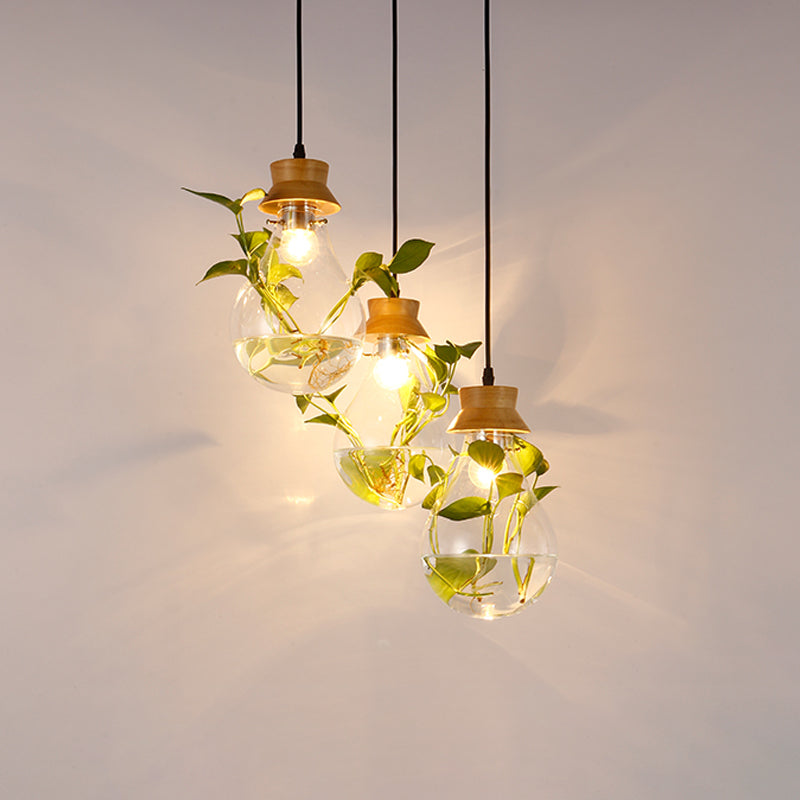 3 têtes Bulb Shape Cluster Pendant