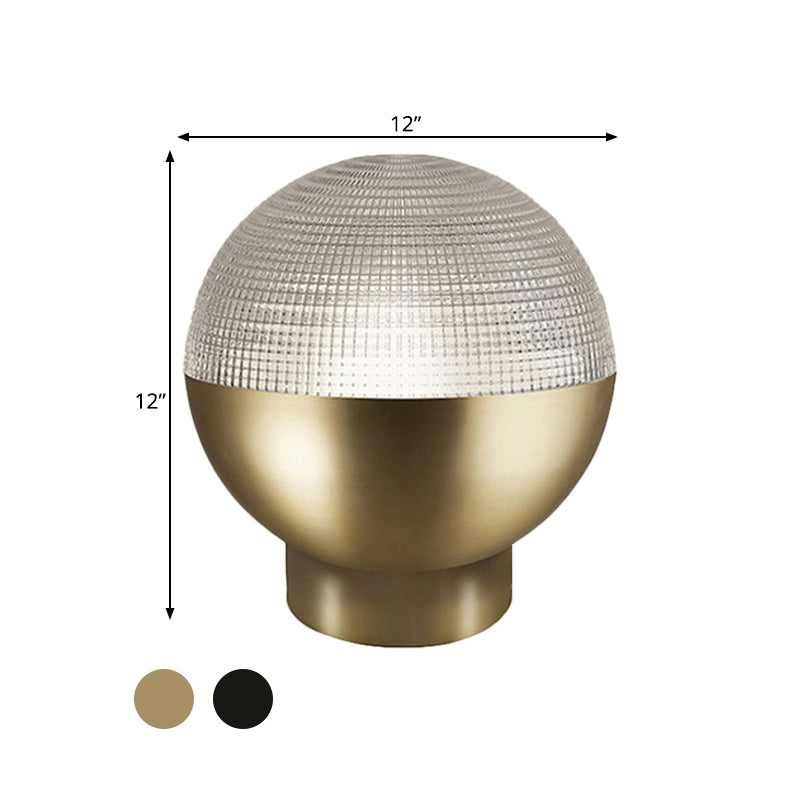 Simple Global Prismatic Glass Night Lamp 1 Head Table Lighting in Black/Gold for Living Room