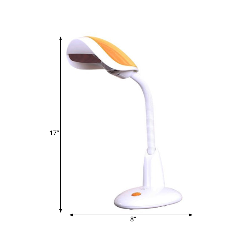 Shell Swing Arm Task Light Modern Metal Single Study Room Reading Book Light in White-Orange