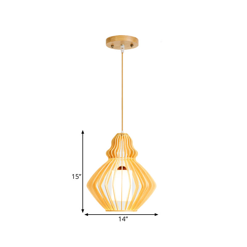 Bellied Basswood Decke Hängende Lanternasien 1 leichtes beige Anhänger Licht über dem Restauranttisch