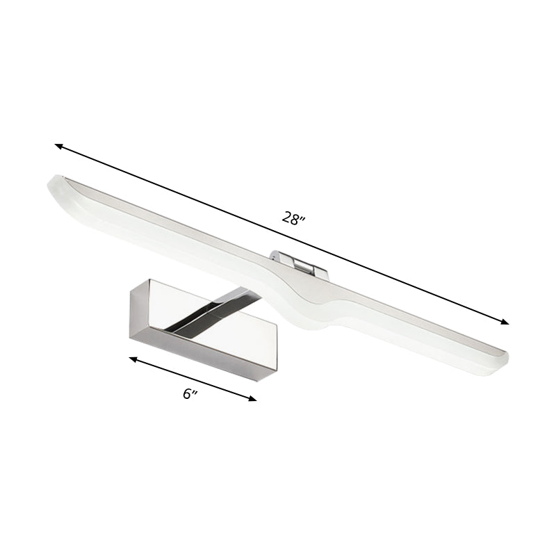 Luz de tocador de acrílico lineal estilo moderno 16.5 "/20.5" W LED Níquel Lámpara de apliques de pared en luz cálida/blanca