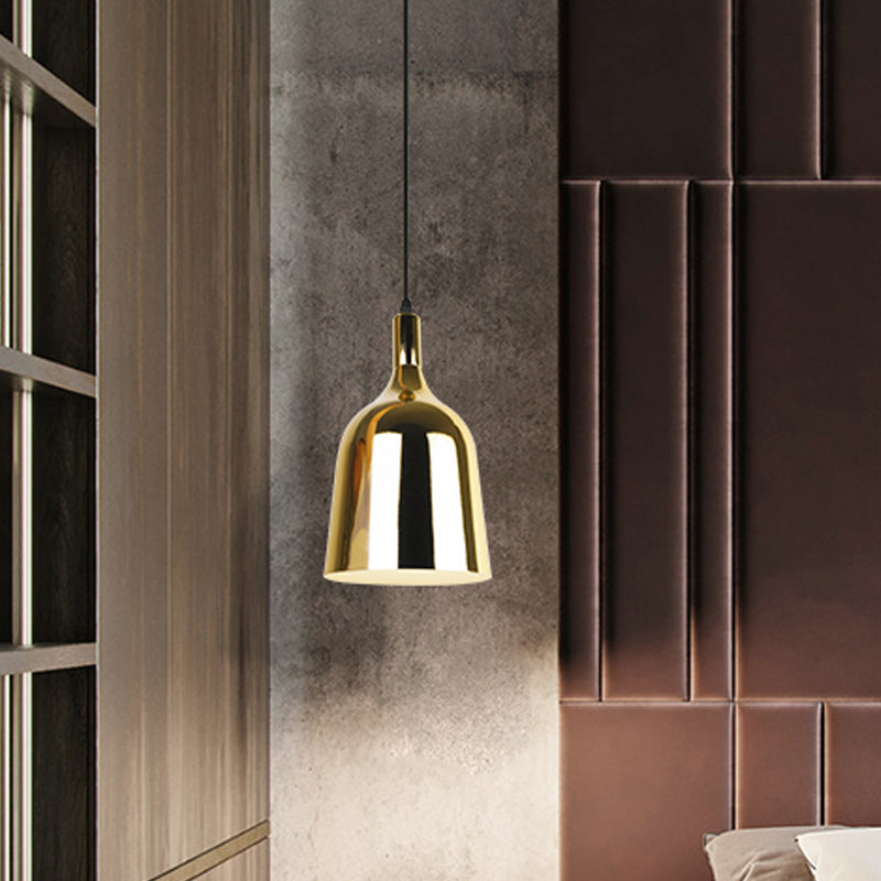 Bell soggiorno leggero in stile industriale in stile industriale 1 bulbo oro lampada sospensione del soffitto