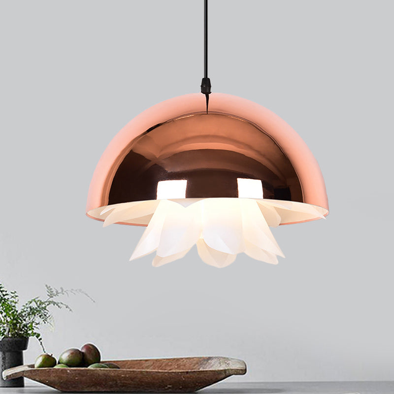 Warehouse Jellyfish Hanging Pendant Light 1-Bulb Iron Ceiling Suspension Lamp in Black/White/Gold for Kitchen