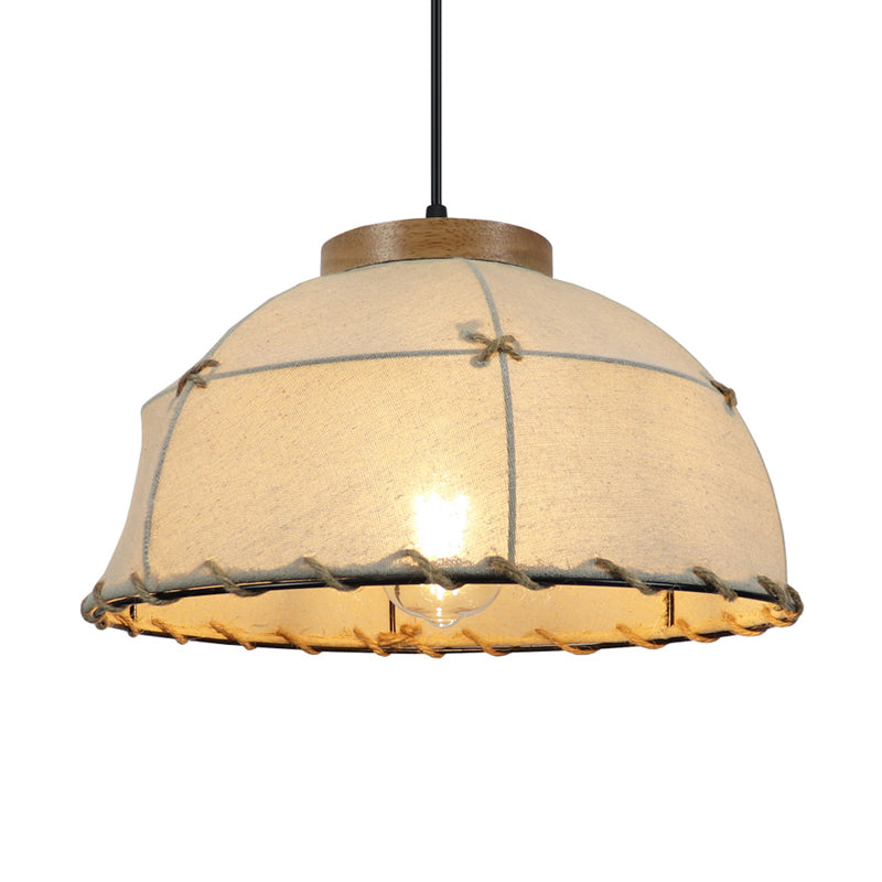 Stoffen Beige plafondophanging Lampkom