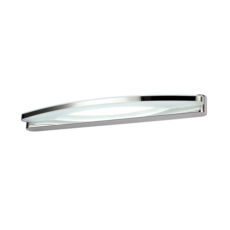 Luz de tocador arqueado cromado Luz modernista de acero inoxidable 21 "/27.5" L LED Pared Spl Donce en luz cálida/blanca con difusor acrílico