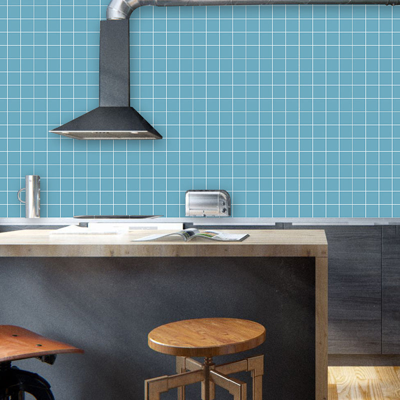 Minimalist Grid Wallpaper Panels for Kitchen 2.2-sq ft Wall Covering in Pastel Color, Easy Peel off