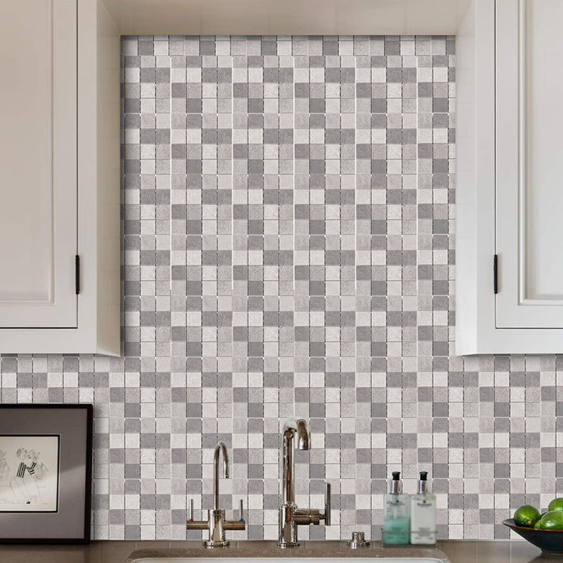 Clean Mosaics Tile Wallpaper Panel Set for Kitchen, Grey, 2.2-sq ft, Peel and Paste