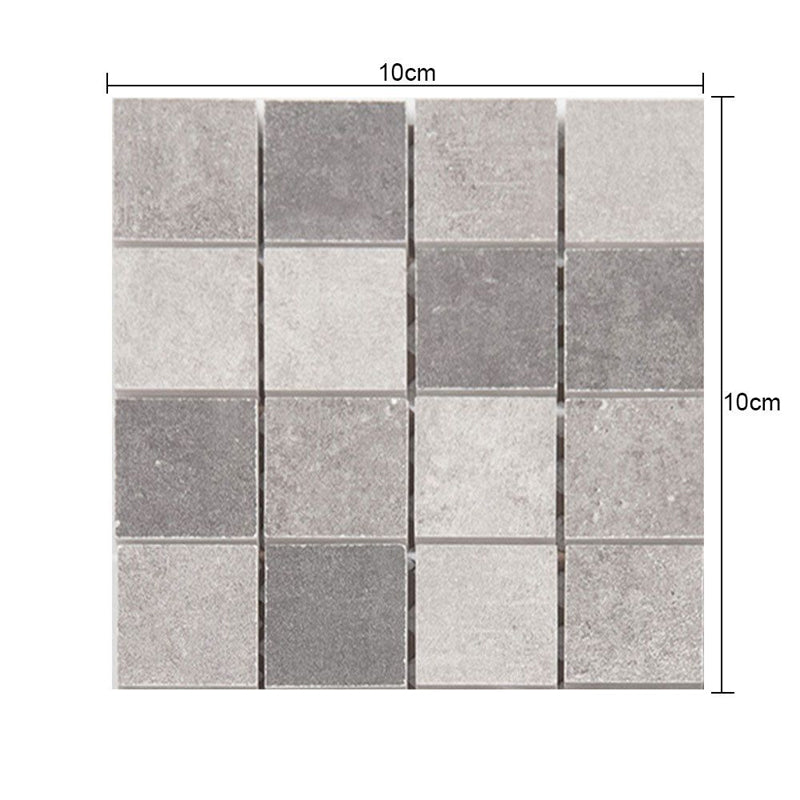 Clean Mosaics Tile Wallpaper Panel Set for Kitchen, Grey, 2.2-sq ft, Peel and Paste