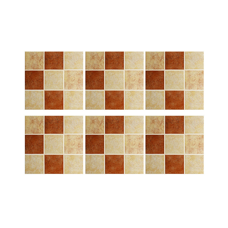 Self-Adhesive Mosaics Tile Wallpaper Panel 5.2-sq ft Countryside Wall Covering for Home, Red-Yellow