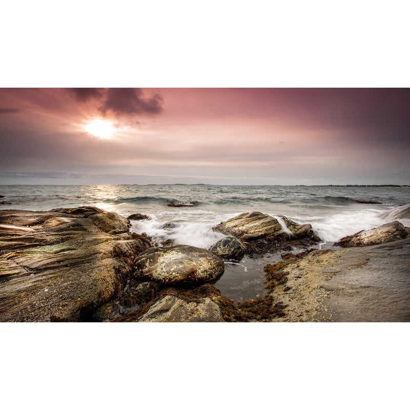 Vast Sea and Rock Mural for Living Room Seascapes Wall Covering, Custom Size Available