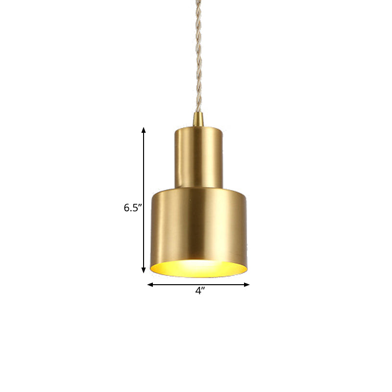 Lampada a cilindro coloniale a cilindro 1 1 lampada sospensione del soffitto in lampadina in oro per camera da letto