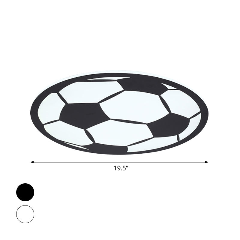 Black/White Football Flush Light Kids LED Acrylic Flush Mount Recessed Lighting for Boys Bedroom