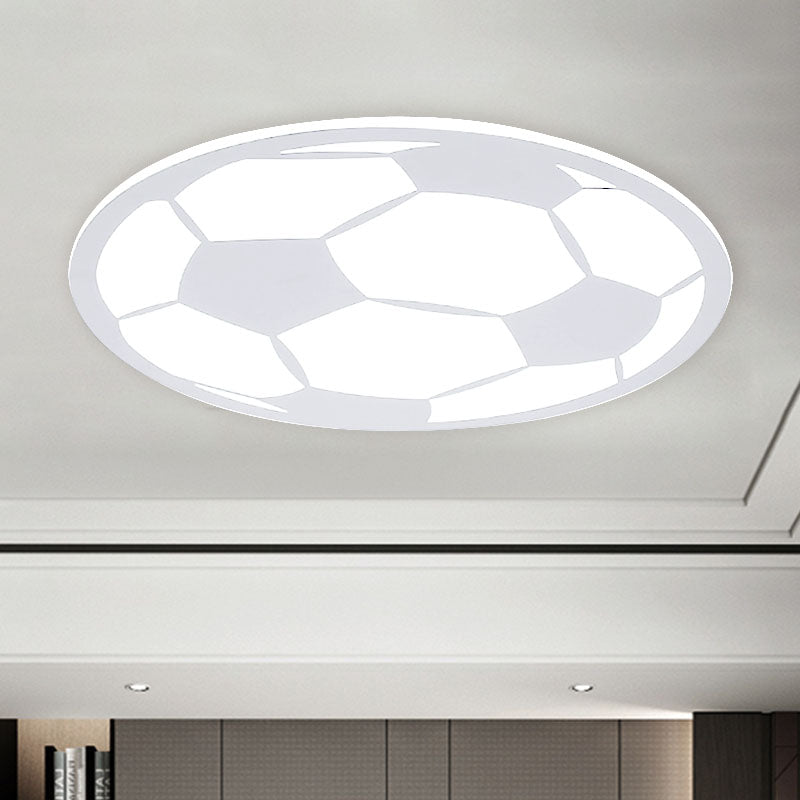 Black/White Football Flush Light Kids LED Acrylic Flush Mount Recessed Lighting for Boys Bedroom