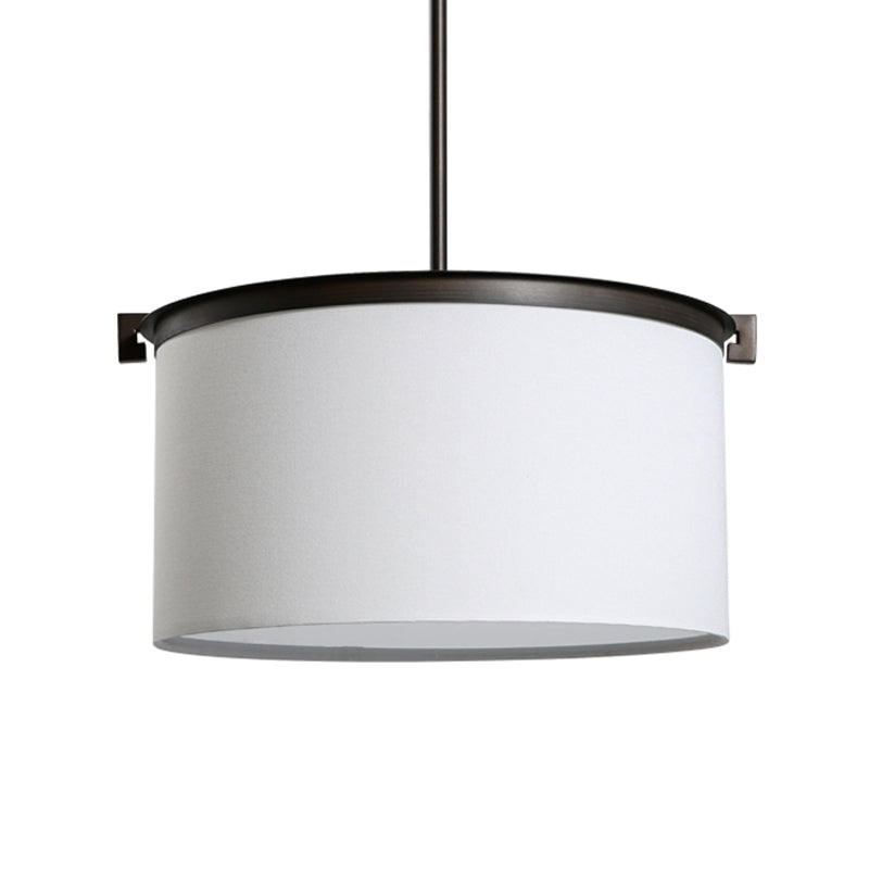 1 tête pendante suspendue lumière vintage tambour de tambour tissu plafond de plafond en blanc pour salle à manger