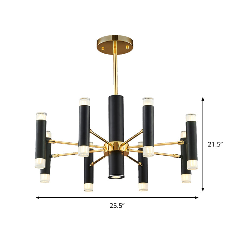 Metallzylinder Kronleuchter Licht moderne 16/20 Lichter schwarzer Decke Anhänger Licht für Esszimmer