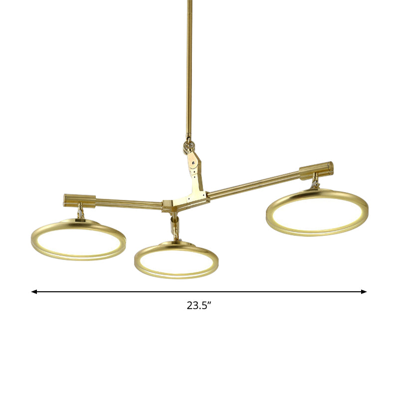 Runde Kronleuchter leichtes zeitgenössisches Glas 3/5/8 Lichter Goldhanger Anhänger in warmem/weißem Licht