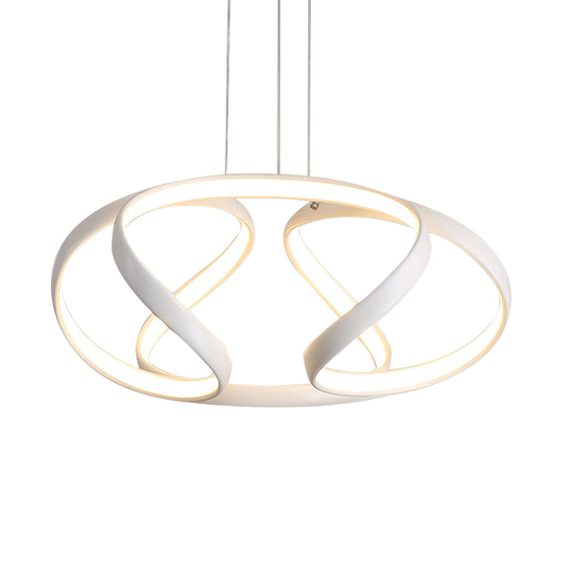 Simple Spiral Acrylic Chandelier Pendant Single Light Suspension Lamp in Warm/White Light