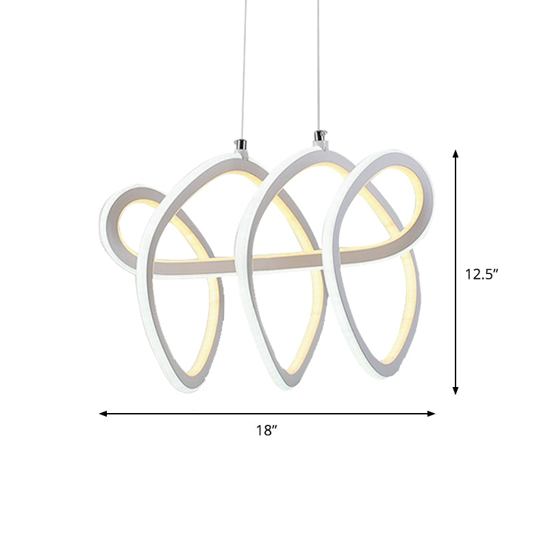 1 Light LED Dining Room Ceiling Pendant Acrylic Minimalist Chandelier in Warm/White Light