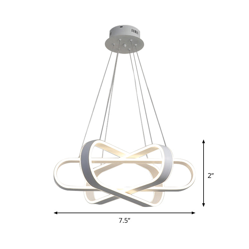 Ellipse Schlafzimmer Kronleuchter Lampe Acryl 1 leichte moderne LED -Decke Anhänger in Weiß