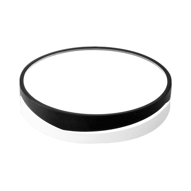 Nordic Drum Ceiling Montiert Licht mit Acryl-Diffusor Schwarz/Weiß LED-Schlafzimmer Flush Mount Deckenleuchte Licht, 16 "/19.5" dia