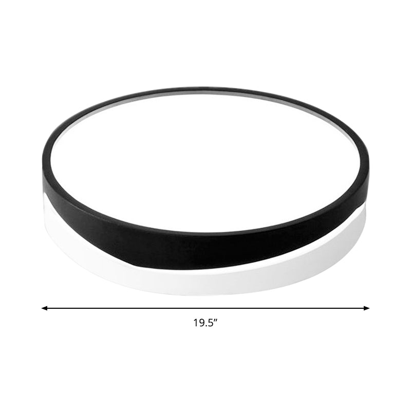 Nordic Drum Ceiling Montiert Licht mit Acryl-Diffusor Schwarz/Weiß LED-Schlafzimmer Flush Mount Deckenleuchte Licht, 16 "/19.5" dia