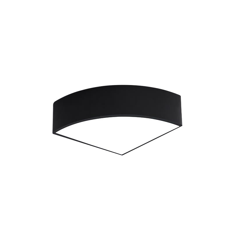 White/Black Sector Flush Light Modernist Led 10"/12"/14" Wide Metal Flush Mount Ceiling Fixture