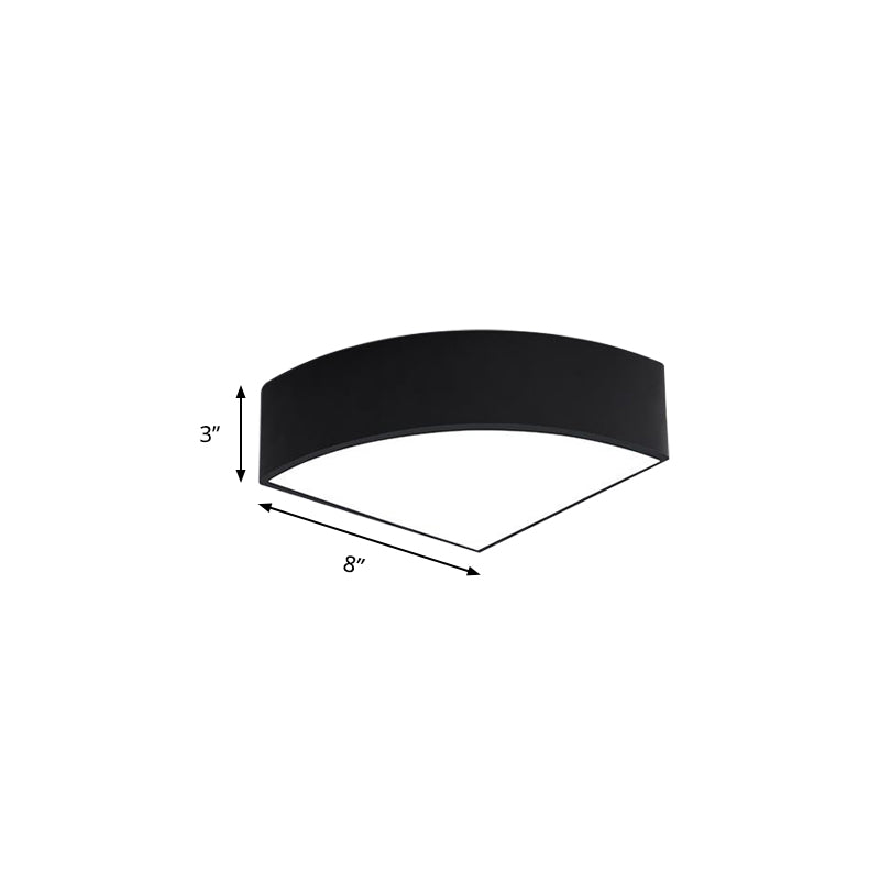 White/Black Sector Flush Light Modernist Led 10"/12"/14" Wide Metal Flush Mount Ceiling Fixture