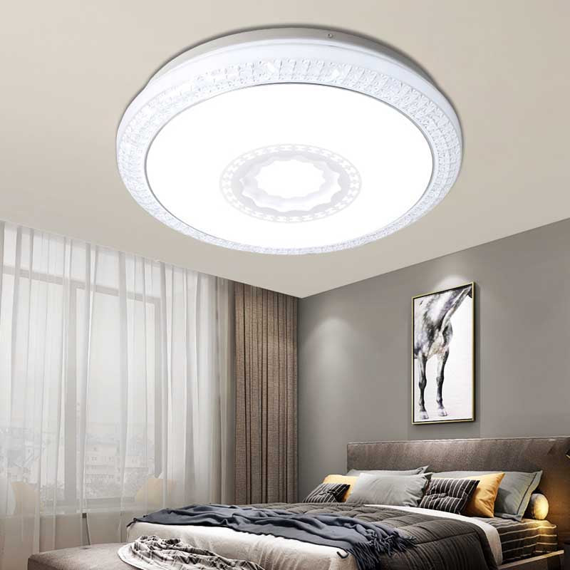 Lampada moderna a incasso a tamburo con diffusore acrilico bianco/rosa/blu integrato LED camera da letto lampada da soffitto in caldo/bianco, 16 "/19.5" Dia