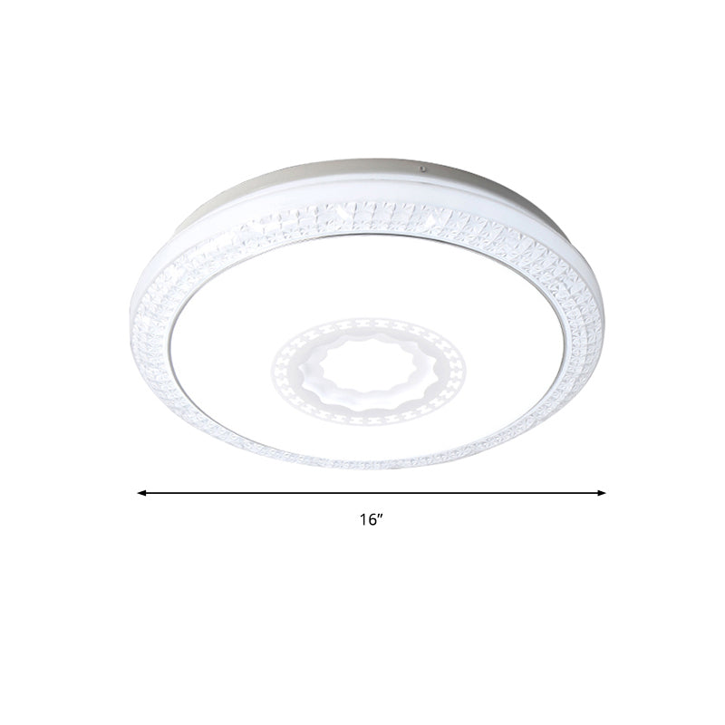 Lampada moderna a incasso a tamburo con diffusore acrilico bianco/rosa/blu integrato LED camera da letto lampada da soffitto in caldo/bianco, 16 "/19.5" Dia