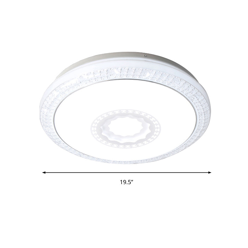 Lampada moderna a incasso a tamburo con diffusore acrilico bianco/rosa/blu integrato LED camera da letto lampada da soffitto in caldo/bianco, 16 "/19.5" Dia