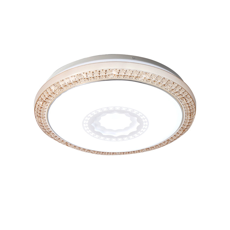 Lampada moderna a incasso a tamburo con diffusore acrilico bianco/rosa/blu integrato LED camera da letto lampada da soffitto in caldo/bianco, 16 "/19.5" Dia