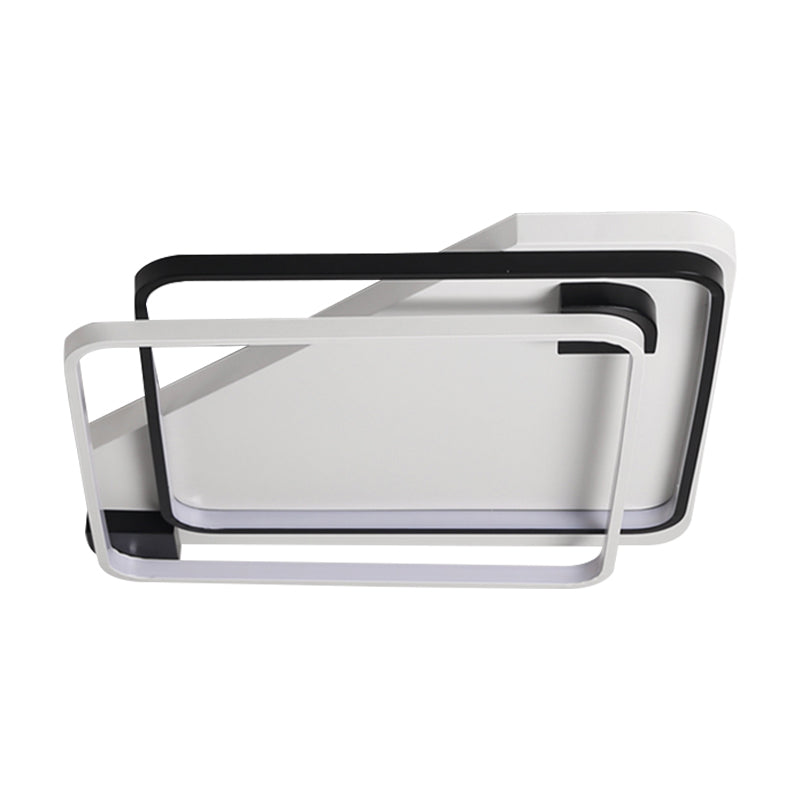 18 "/22" 27,5 " Wide Acrylique Rectangulaire lumineux Light LED Modern LED Black and White Flushmount in Warm / White Light