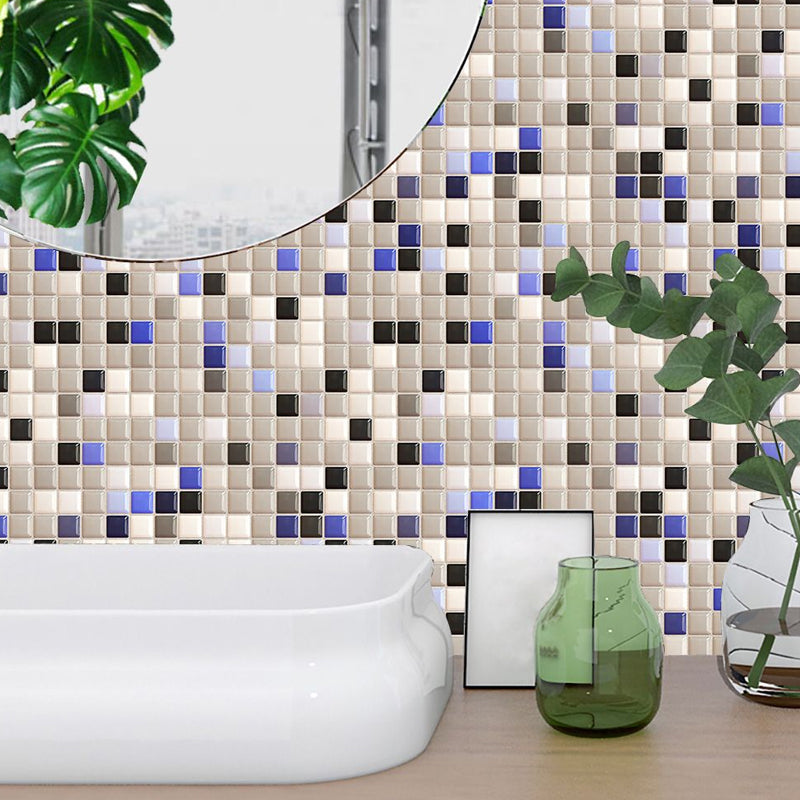 Mosaics Effect Peel off Wallpaper Panel Set PVC Contemporary Wall Art for Washroom