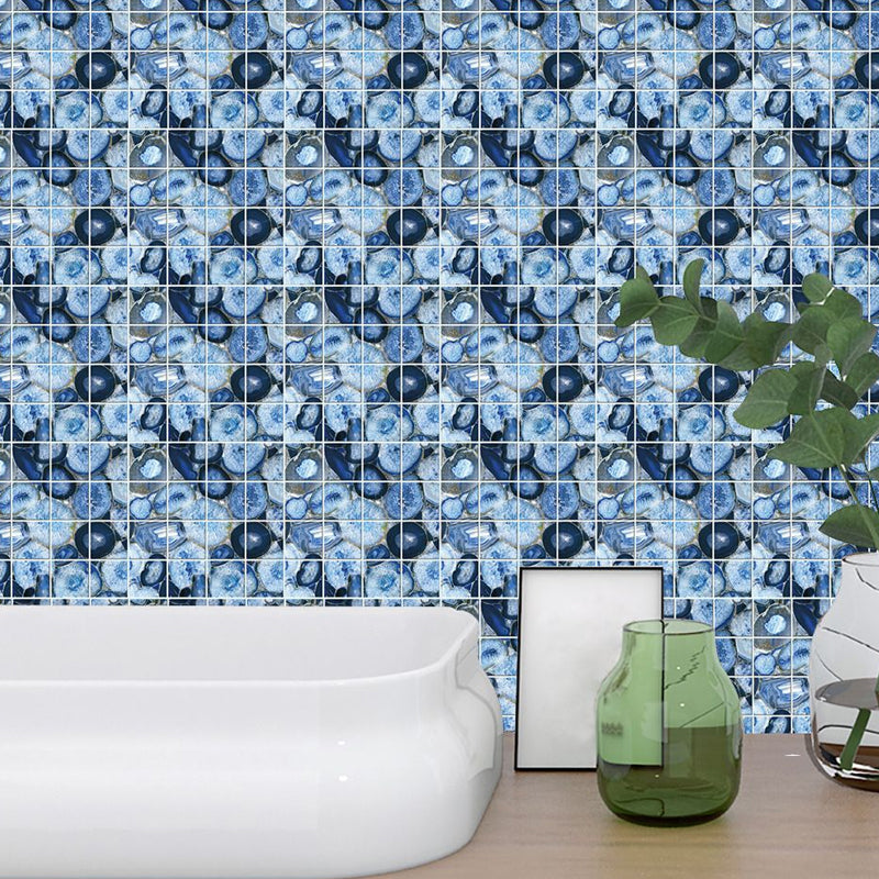 Blue Gem Look Wallpaper Panels Self-Adhesive Modern Living Room Wall Decor (30 Pieces)