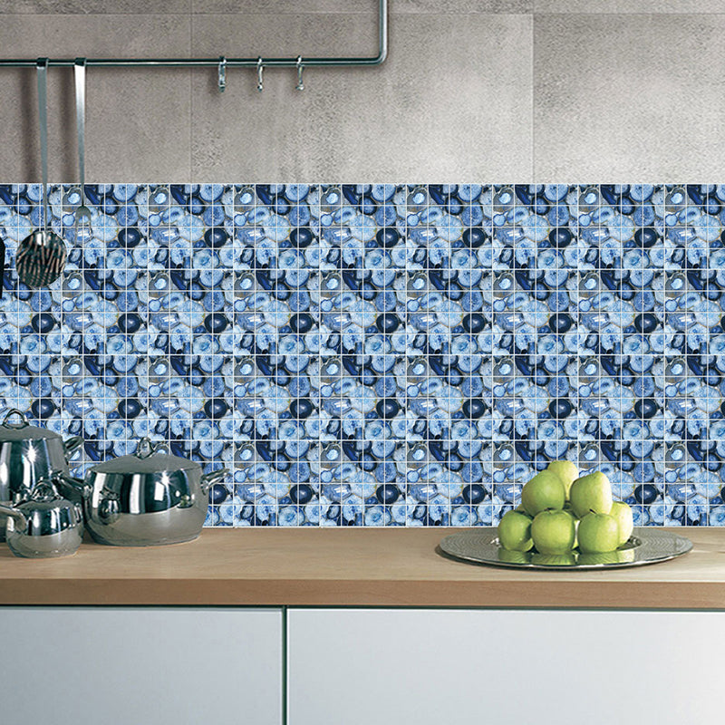 Blue Gem Look Wallpaper Panels Self-Adhesive Modern Living Room Wall Decor (30 Pieces)