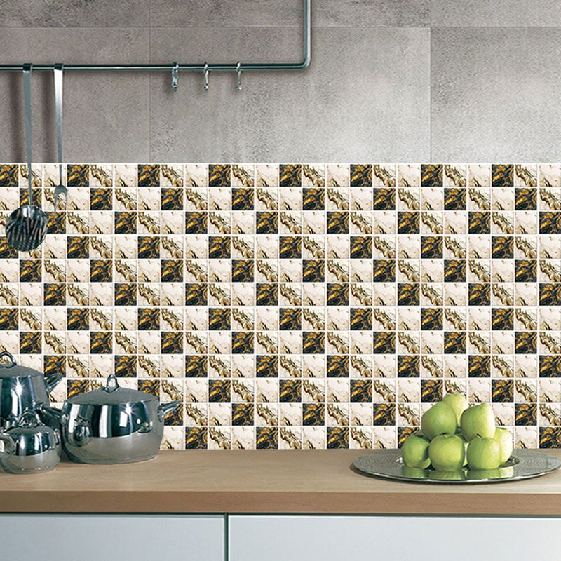 Modernist Mosaic Marble Look Wallpapers Brown Peel and Stick Wall Decor for Home