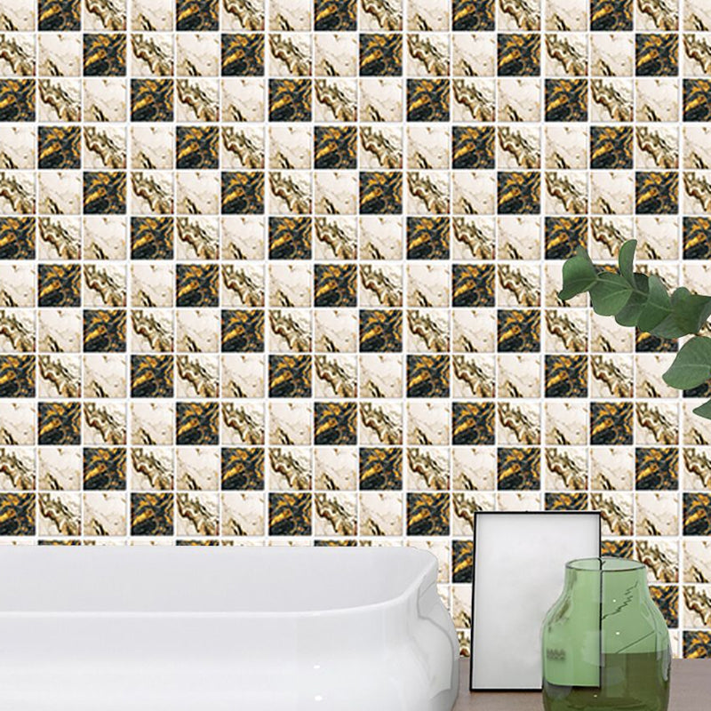 Modernist Mosaic Marble Look Wallpapers Brown Peel and Stick Wall Decor for Home