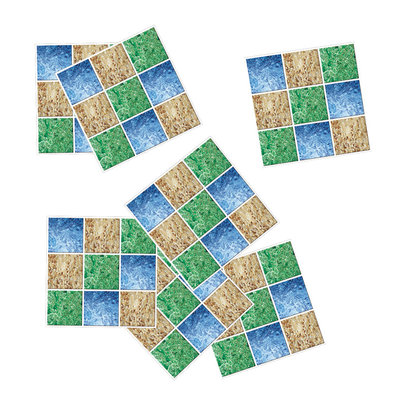 Modern Mosaic Tile Marble Wallpapers Blue-Green Peel and Paste Wall Decor for Home