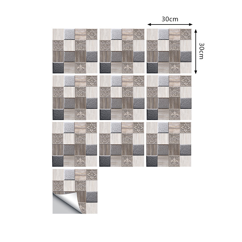 Self Sticking Mosaics Brick Wallpapers Antiqued PVC Wall Decor, 9.7-sq ft, Black-Grey