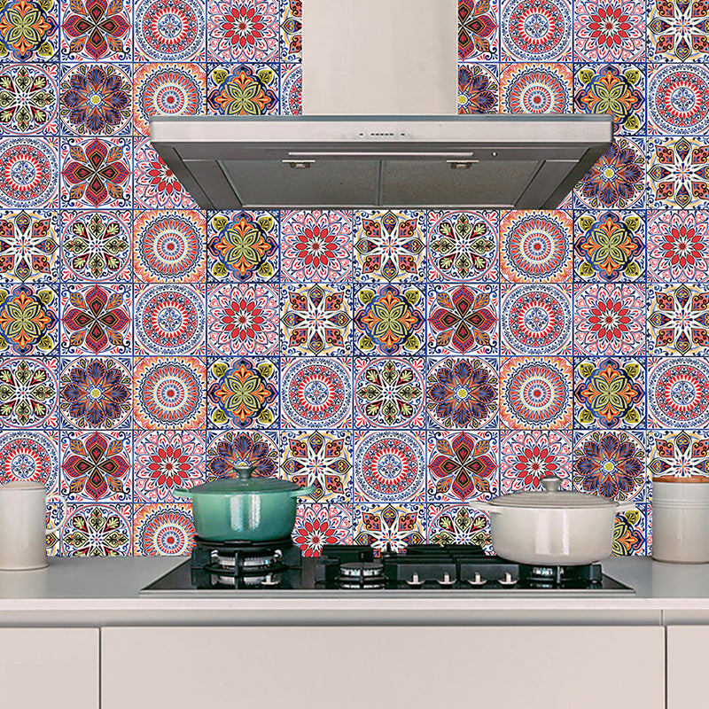 10 Pcs Mandala Wallpapers Peel and Paste Bohemian Kitchen Wall Decoration, 9.7-sq ft